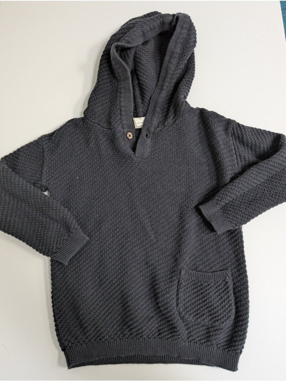 Kate Quinn Organic Cotton Sweater Knit 2T Hoodie Pullover Sweater Black